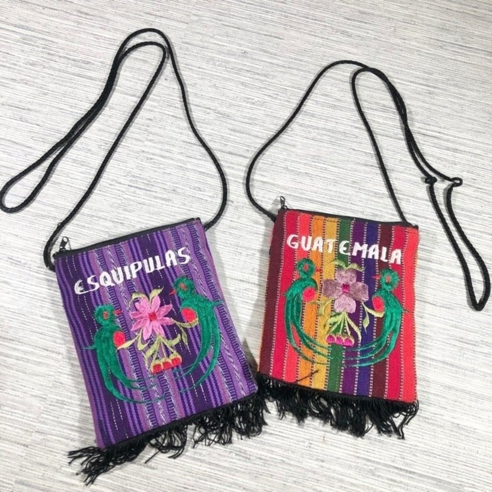 Guatemalan multicolored embroidered Embroidered Folk Artesanal crossbody.  J35